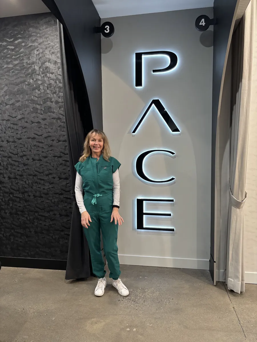 Nurse Cathy Douglas at an advanced aesthetic training academy